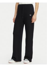Roxy Spodnie dresowe Rise & Vibe New Rib ERJNP03673 Czarny Relaxed Fit. Kolor: czarny. Materiał: wiskoza #1