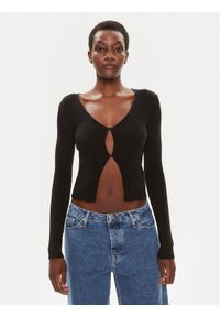 Brave Soul Kardigan LKC-273SASHAF Czarny Slim Fit. Kolor: czarny. Materiał: bawełna, syntetyk #1