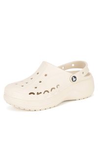 Crocs Klapki BAYA PLATFORM CLOG 208186-11S Beżowy. Kolor: beżowy. Materiał: syntetyk, materiał. Obcas: na platformie