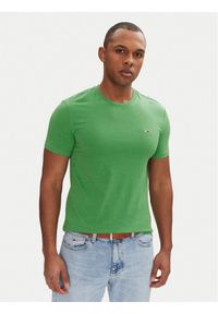 Tommy Jeans T-Shirt Jaspe DM0DM20363 Zielony Slim Fit. Kolor: zielony. Materiał: bawełna