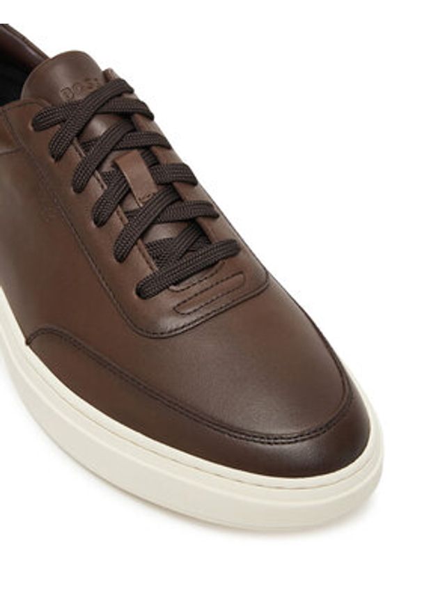 BOSS Sneakersy Kieran 50553142 Brązowy. Kolor: brązowy. Materiał: skóra