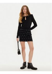 Sisley Spódnica ołówkowa 1MNPM000D Czarny Slim Fit. Kolor: czarny. Materiał: syntetyk #5