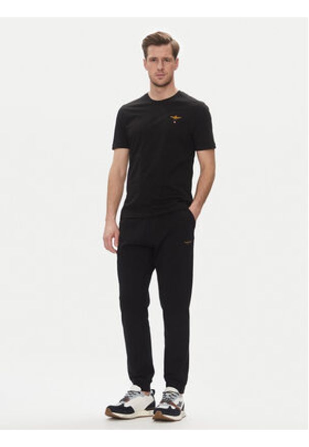 Aeronautica Militare T-Shirt 251TS1580J372 Czarny Regular Fit. Kolor: czarny. Materiał: bawełna
