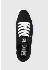 DC tenisówki damskie kolor czarny. Nosek buta: okrągły. Zapięcie: sznurówki. Kolor: czarny. Materiał: materiał, guma