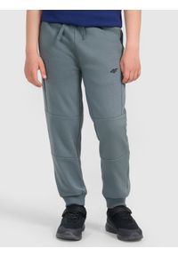 4f - 4F Spodnie dresowe joggery chłopięce - turkusowe 152 (11-12 lat). Okazja: na co dzień. Kolor: turkusowy. Materiał: dresówka. Wzór: gładki, ze splotem. Sezon: lato. Styl: młodzieżowy, casual, sportowy #2