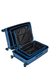 Ochnik - Komplet walizek na kółkach 19"/24"/28" WALPP-0021-61(W24). Kolor: niebieski. Materiał: materiał, poliester, guma #9