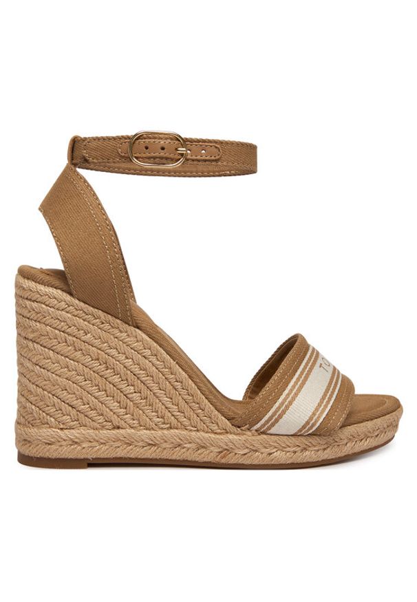 TOMMY HILFIGER - Tommy Hilfiger Espadryle High Wedge Espad Webbing FW0FW09342 Beżowy. Kolor: beżowy. Materiał: materiał