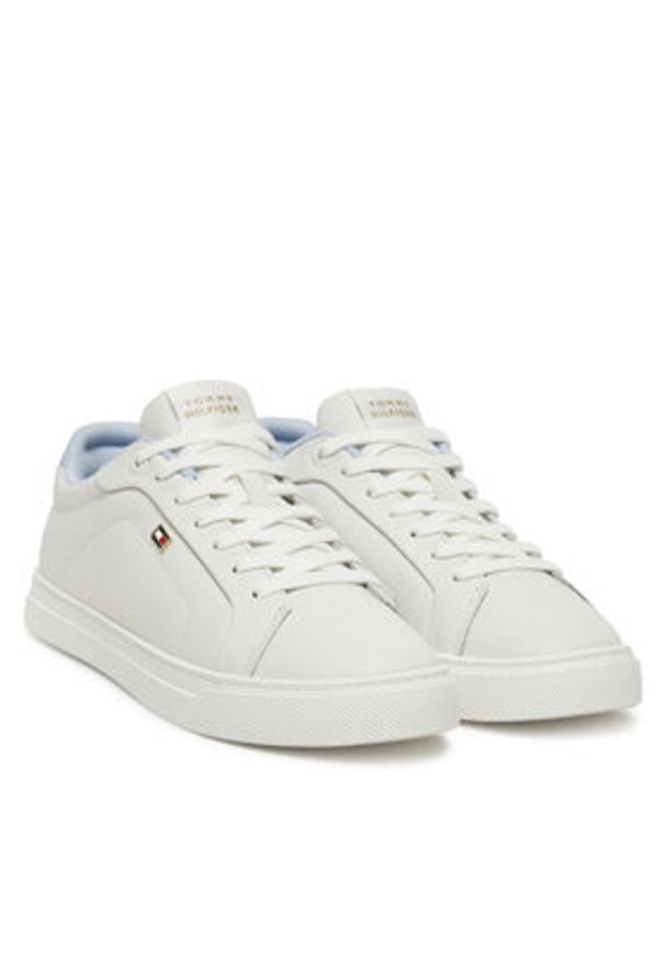 TOMMY HILFIGER - Tommy Hilfiger Sneakersy Sporty Sneaker FW0FW08899 Biały. Kolor: biały. Materiał: skóra