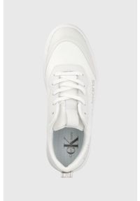 Calvin Klein Jeans sneakersy kolor biały. Nosek buta: okrągły. Zapięcie: sznurówki. Kolor: biały. Materiał: guma #4