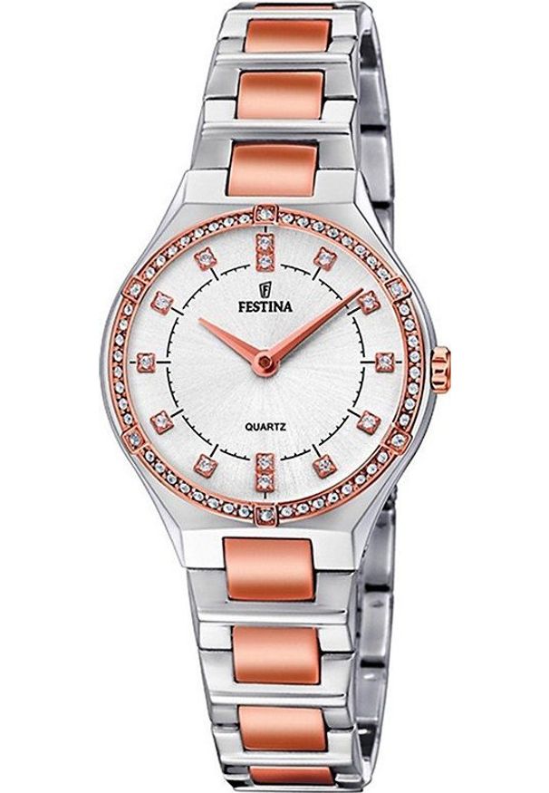 Zegarek Festina Zegarek damski Festina F20226-3 CYRKONIE srebrny. Kolor: srebrny