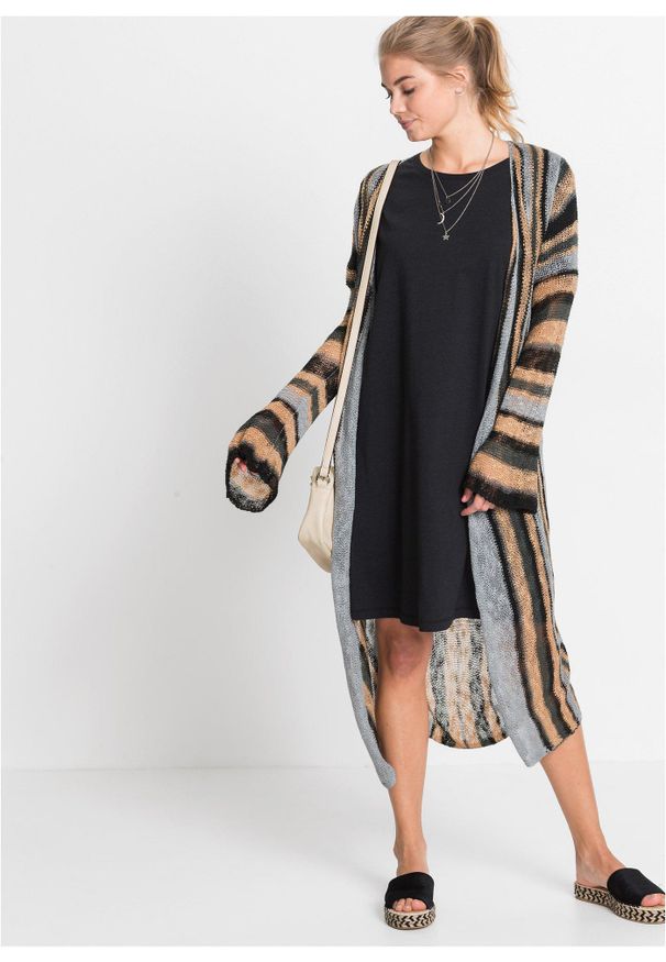bonprix - Sukienka T-shirtowa oversize. Kolor: czarny. Typ sukienki: oversize. Styl: elegancki