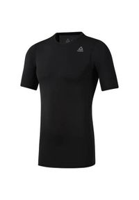 Koszulka treningowa męska Reebok Wor Logo Compression. Kolor: czarny. Długość rękawa: krótki rękaw. Długość: krótkie. Sport: bieganie #1