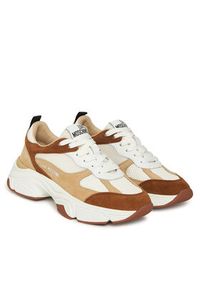 Love Moschino - LOVE MOSCHINO Sneakersy JA15246G0NIQF10B Beżowy. Kolor: beżowy. Materiał: zamsz, skóra #4