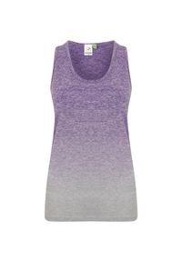 TOMBO - Damski tank top z nadrukiem Tombo. Kolor: fioletowy. Materiał: materiał. Wzór: nadruk