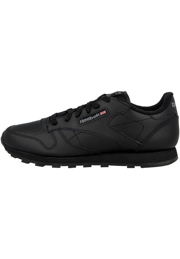 Buty do chodzenia dla dzieci Reebok Classic Leather. Zapięcie: sznurówki. Kolor: czarny. Materiał: guma, syntetyk, materiał. Szerokość cholewki: normalna. Model: Reebok Classic. Sport: turystyka piesza