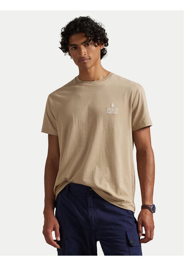 Polo Ralph Lauren T-Shirt 710981136502 Beżowy Regular Fit. Typ kołnierza: polo. Kolor: beżowy. Materiał: bawełna