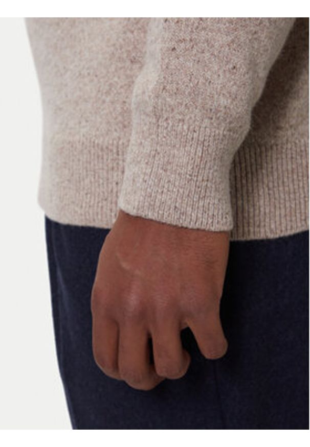 Barbour Sweter Essential Tisbury MKN0844ST51 Beżowy Regular Fit. Kolor: beżowy. Materiał: wełna