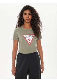 Guess T-Shirt W1YI1B I3Z14 Zielony Regular Fit. Kolor: zielony. Materiał: bawełna