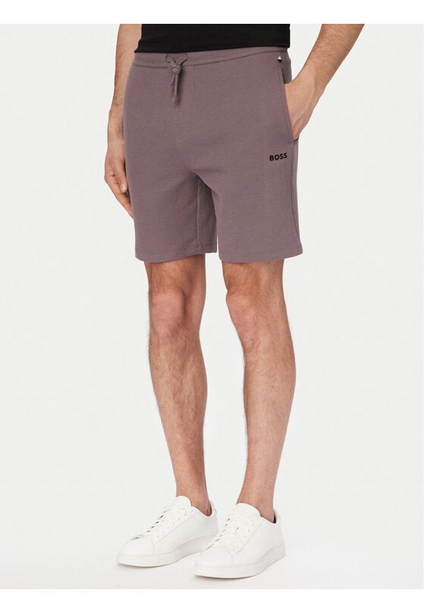 BOSS Szorty sportowe Waffle 50535884 Fioletowy Regular Fit. Kolor: fioletowy. Materiał: syntetyk, bawełna. Styl: sportowy