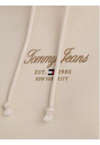Tommy Jeans Bluza Essential Logo 2+ DW0DW16406 Beżowy Boxy Fit. Kolor: beżowy. Materiał: syntetyk, bawełna