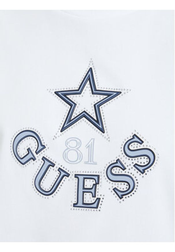 Guess T-Shirt V6YI04 K4268 Biały Regular Fit. Kolor: biały. Materiał: bawełna