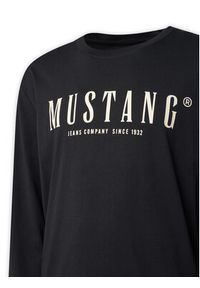 Mustang Longsleeve Asheville 1016873 Czarny Regular Fit. Kolor: czarny. Materiał: bawełna. Długość rękawa: długi rękaw #3