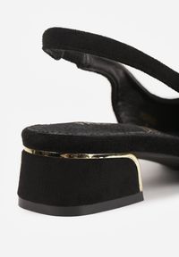 Renee - Czarne Sandały Vices na Stożku z Wkładką ze Skóry Naturalnej Bez Pięty Selenis. Nosek buta: szpiczasty. Kolor: czarny. Materiał: skóra. Sezon: lato. Obcas: na stożku. Styl: wizytowy, elegancki. Wysokość obcasa: średni #7