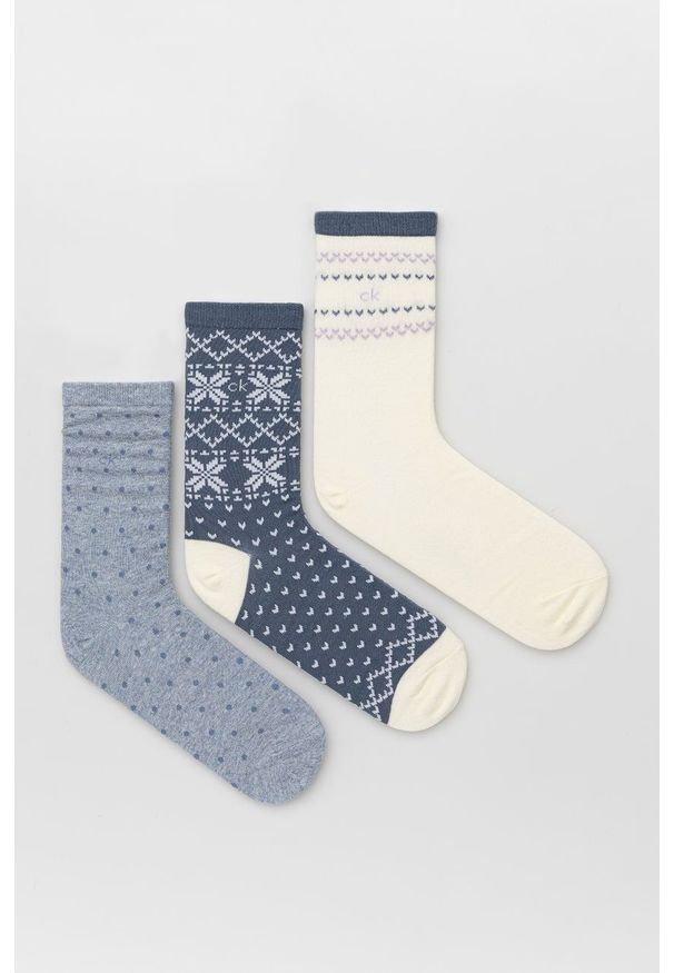 Calvin Klein - Skarpetki (3-pack). Kolor: niebieski