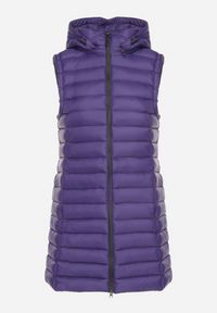 Born2be - Ciemnofioletowa Kamizelka Pikowana o Dłuższym Fasonie z Kapturem Vitilie. Okazja: na co dzień. Typ kołnierza: kaptur. Kolor: fioletowy. Materiał: jeans. Długość: długie. Styl: casual, elegancki #7