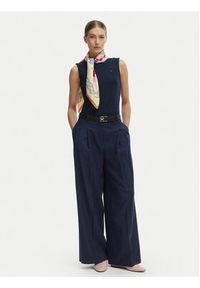 TOMMY HILFIGER - Tommy Hilfiger Top WW0WW47807 Granatowy Slim Fit. Kolor: niebieski. Materiał: wiskoza #2