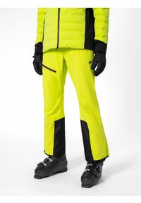 4f - Spodnie narciarskie membrana 15 000 męskie. Kolor: żółty. Materiał: materiał, poliester, hardshell. Technologia: Primaloft. Sezon: zima. Sport: narciarstwo #2