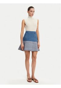 Guess Spódnica mini W5GD87 WH610 Niebieski Regular Fit. Kolor: niebieski. Materiał: bawełna #4