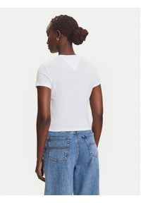 Tommy Jeans T-Shirt Heart DW0DW21390 Biały Slim Fit. Kolor: biały. Materiał: bawełna #4