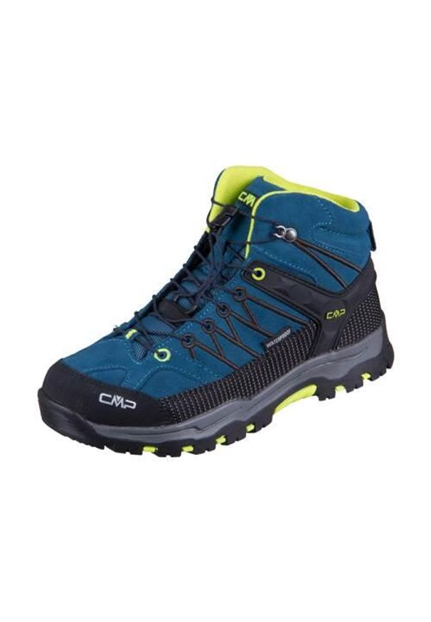 Buty trekkingowe dla dzieci CMP Kids Rigel Mid. Wysokość cholewki: za kostkę. Zapięcie: sznurówki. Kolor: niebieski. Materiał: materiał, syntetyk. Szerokość cholewki: normalna