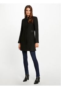 Morgan Płaszcz wełniany 232-GSUZON Czarny Slim Fit. Kolor: czarny. Materiał: wełna, syntetyk #3