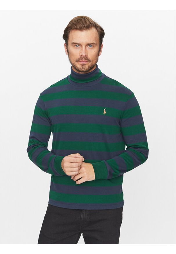 Polo Ralph Lauren Sweter 710916608002 Zielony Regular Fit. Typ kołnierza: polo. Kolor: zielony. Materiał: bawełna