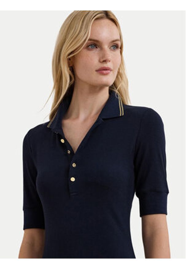 Lauren Ralph Lauren - LAUREN RALPH LAUREN Sukienka codzienna 200957638001 Granatowy Slim Fit. Okazja: na co dzień. Kolor: niebieski. Materiał: bawełna. Typ sukienki: proste. Styl: casual