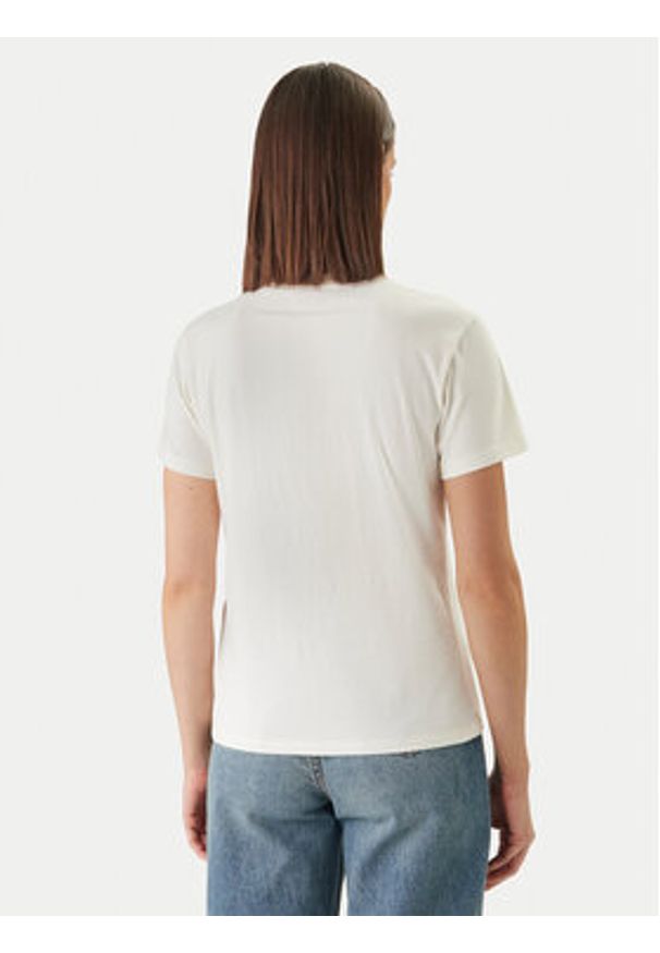 Hugo - HUGO T-Shirt Damacia_7 50561233 Écru Regular Fit. Kolor: kremowy. Materiał: bawełna
