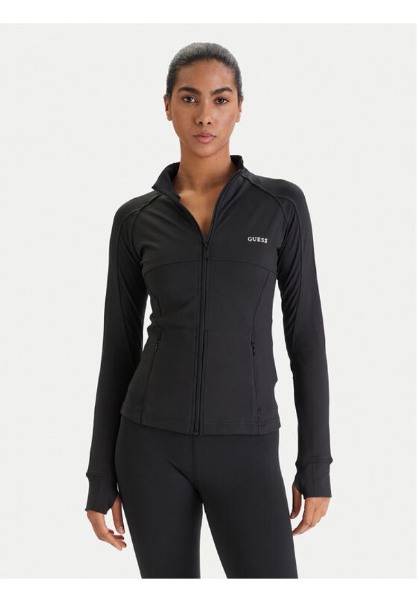 Guess Bluza V6RP15 KD952 Czarny Slim Fit. Kolor: czarny. Materiał: syntetyk