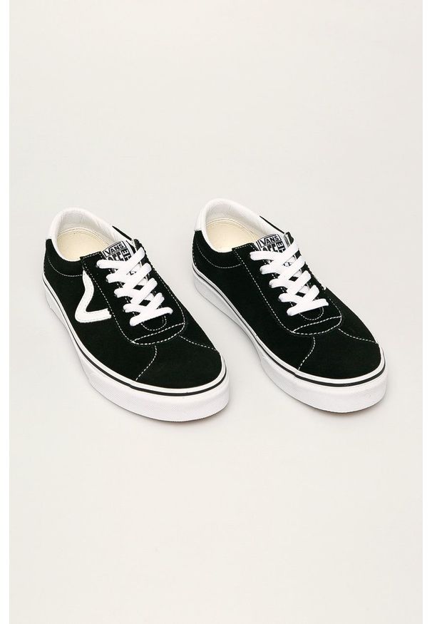 Vans - Tenisówki skórzane. Nosek buta: okrągły. Zapięcie: sznurówki. Kolor: czarny. Materiał: skóra