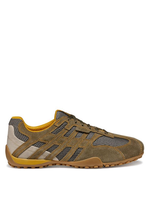 Geox Sneakersy U Snake Original U55MNA 02214 C6404 Zielony. Kolor: zielony. Materiał: skóra, zamsz