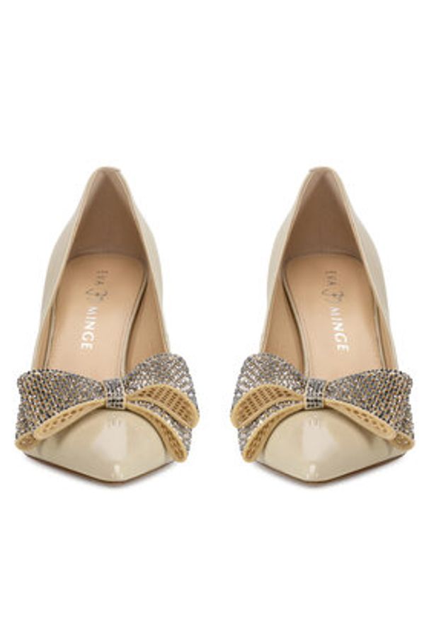 Eva Minge Szpilki ANEMONE-V1892-116-2 Biały. Kolor: biały. Materiał: lakier, skóra. Obcas: na szpilce