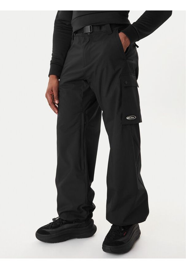 Quiksilver Spodnie narciarskie Snow Down Cargo EQYTP03231 Czarny Relaxed Fit. Kolor: czarny. Materiał: syntetyk. Sport: narciarstwo