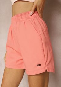 Renee - Różowe Szorty z Bawełny High Waist z Gumką w Pasie Moavia. Okazja: na plażę, na spacer. Stan: podwyższony. Kolor: różowy. Materiał: bawełna. Sezon: lato. Styl: elegancki #4