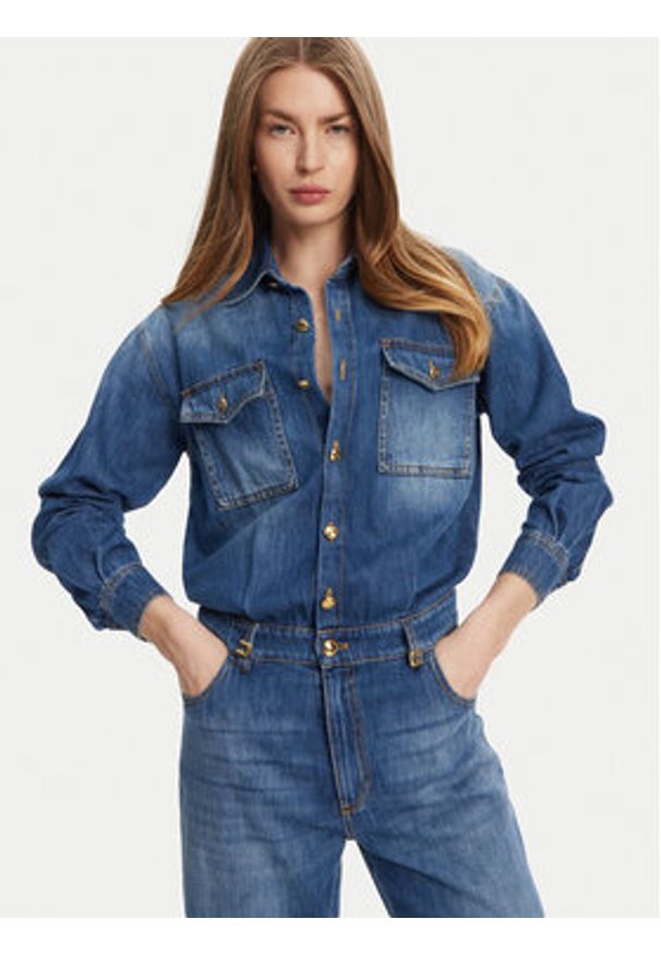 Elisabetta Franchi Kombinezon TJ-38D-51E2 Niebieski Regular Fit. Kolor: niebieski. Materiał: bawełna