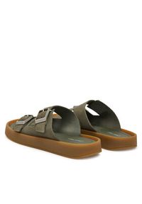 Calvin Klein Klapki Ergon Double Bar Sandal Su HM0HM02094 Zielony. Kolor: zielony. Materiał: skóra, zamsz #3