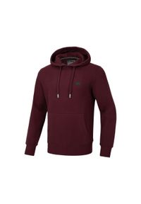 PITBULL - Bluza męska Pitbull z kapturem Small Logo. Typ kołnierza: kaptur. Kolor: czerwony, brązowy, wielokolorowy. Sport: fitness