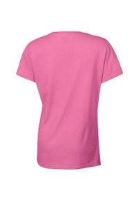 GILDAN - Damska Koszulka T-shirt Krótki Rękaw Top. Kolor: fioletowy. Długość rękawa: krótki rękaw. Długość: krótkie. Sport: turystyka piesza
