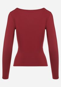 Born2be - Bordowa Bluzka Alexusi. Typ kołnierza: dekolt kwadratowy. Kolor: czerwony. Materiał: dzianina. Długość rękawa: długi rękaw. Długość: długie. Wzór: gładki. Styl: elegancki #7