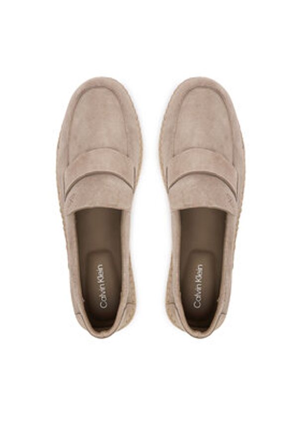 Calvin Klein Espadryle Espadrille Loafer Band Su HM0HM02072 Szary. Kolor: szary. Materiał: zamsz, skóra